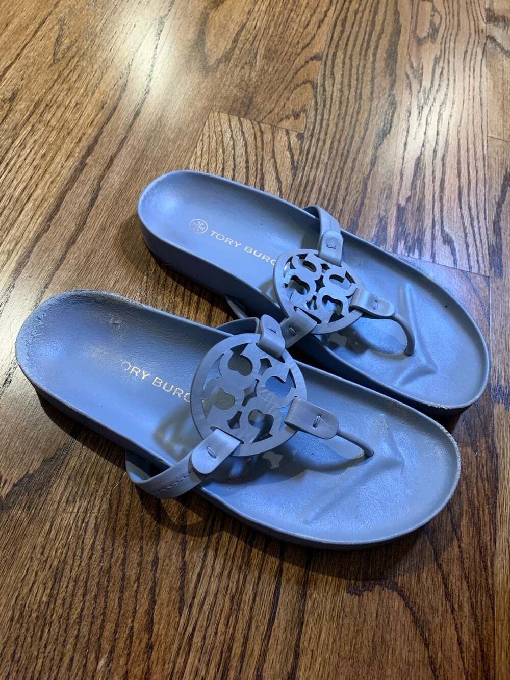 Tory Burch Miller Cloud Lite Thong Sandals Blue Size 8.5
